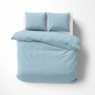 Preview: Lorena Mako Satin Bettwäsche uni Classic Hellblau