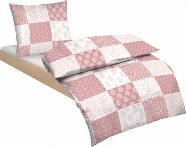 2tlg Bettwäsche Kissenbezug + Deckenbezug Mikrofaser Bettbezug in 135x200 80x80 Edel-Pink