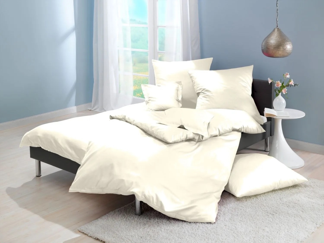 Lorena Mako Satin Bettwäsche uni Classic Natur