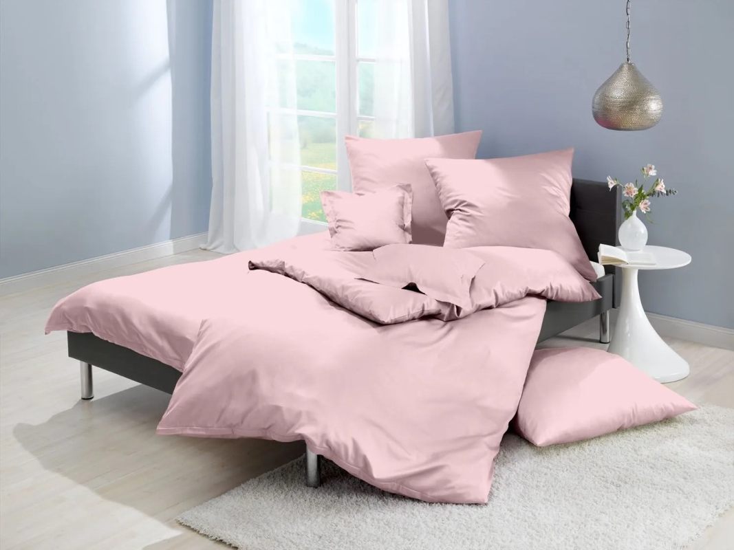 Lorena Mako Satin Bettwäsche uni Classic Rose