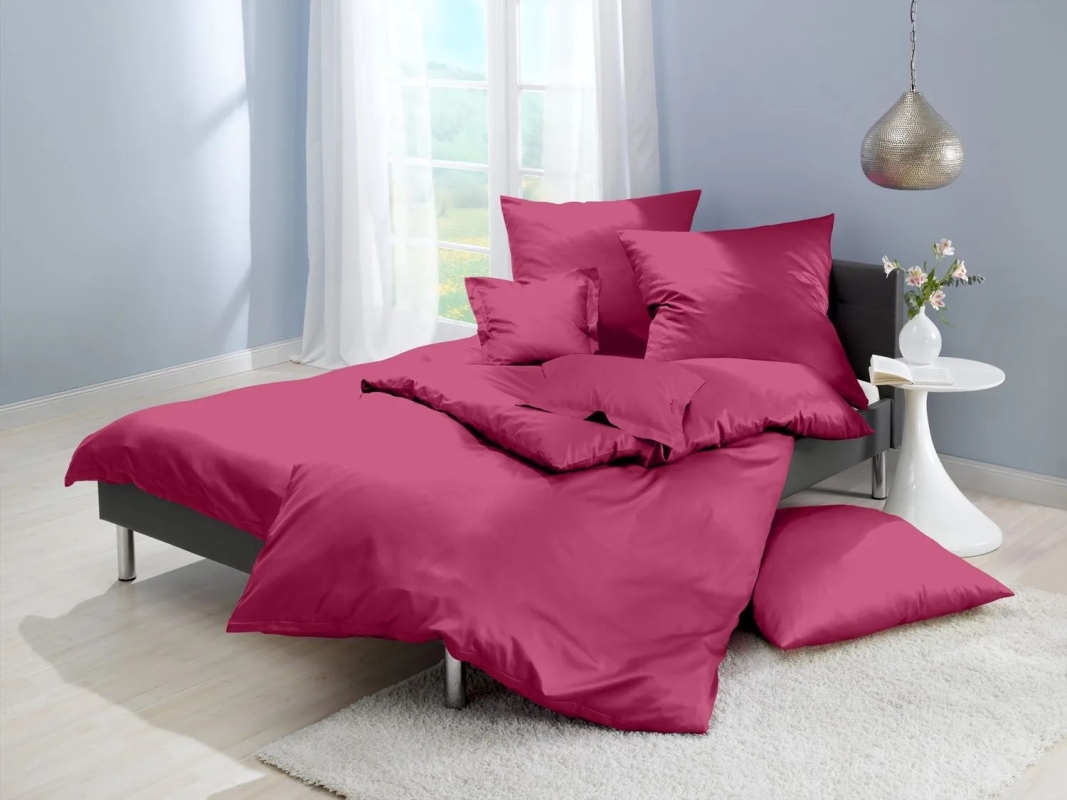Lorena Mako Satin Bettwäsche uni Classic Cyclam
