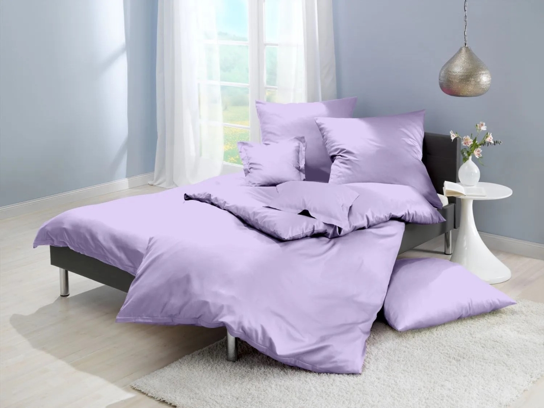 Lorena Mako Satin Bettwäsche uni Classic Lavendel