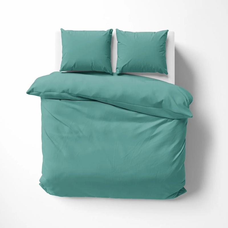 Lorena Mako Satin Bettwäsche uni Classic Petrol
