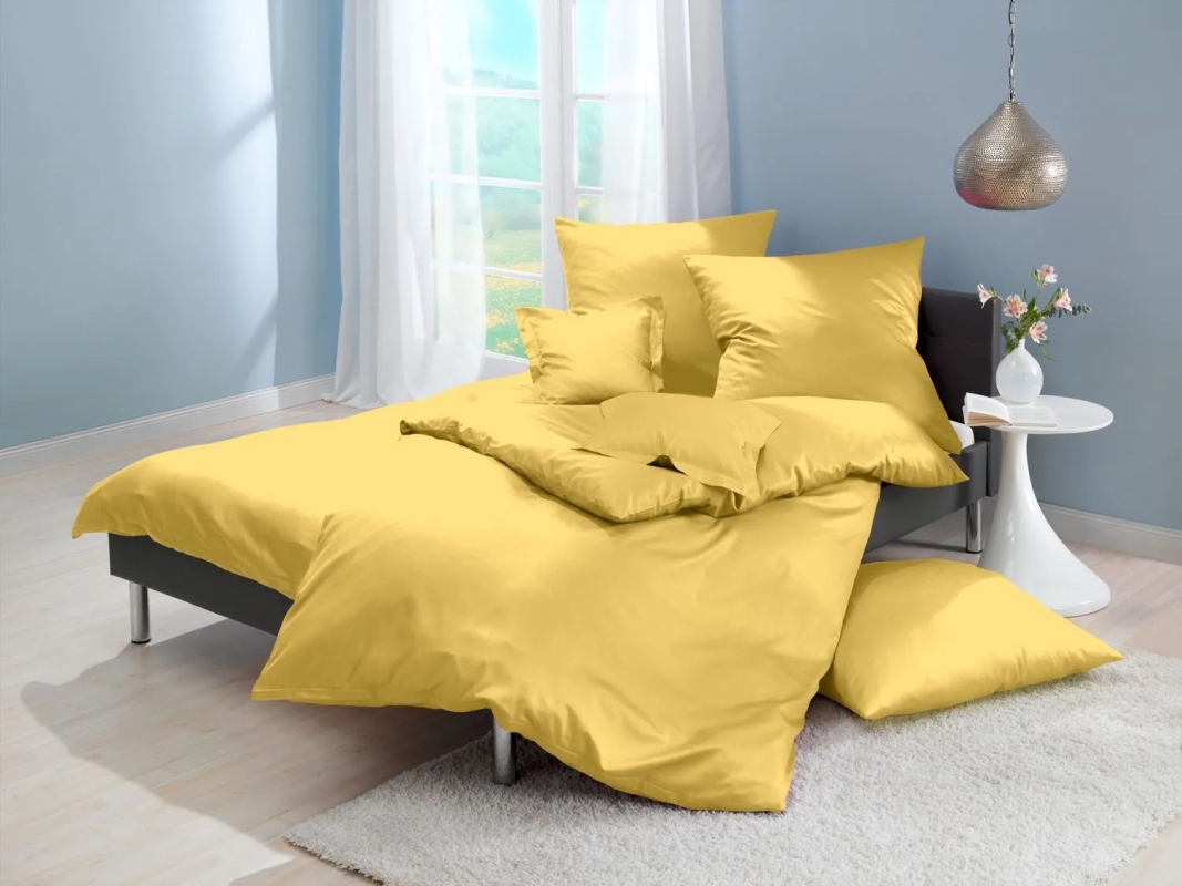 Lorena Mako Satin Bettwäsche uni Classic Gold